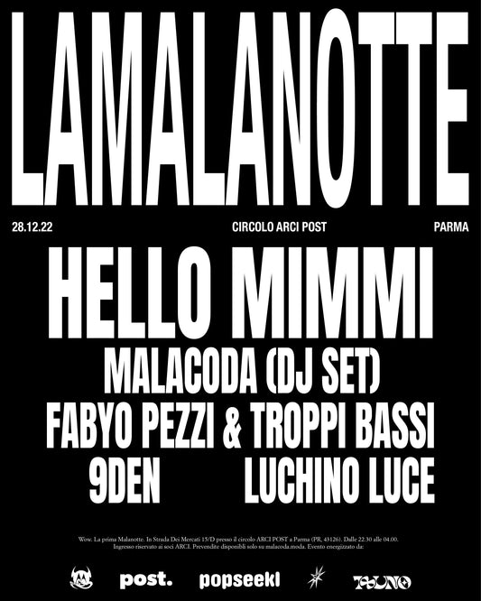 LAMALANOTTE con HELLO MIMMI, 9DEN + guests